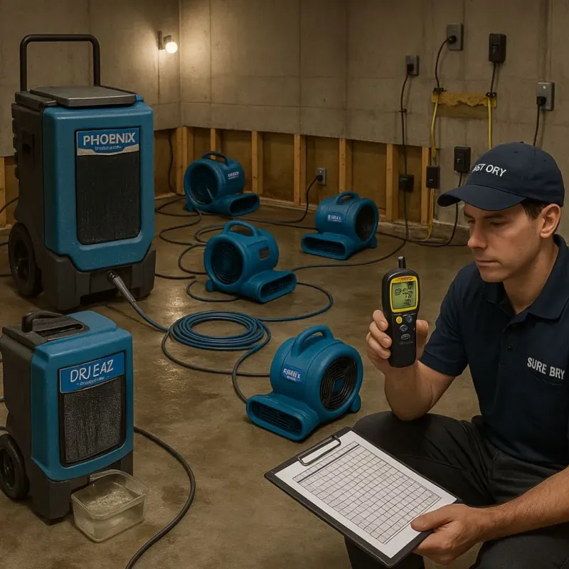Structural Drying and Dehumidification process in North Creek, WA